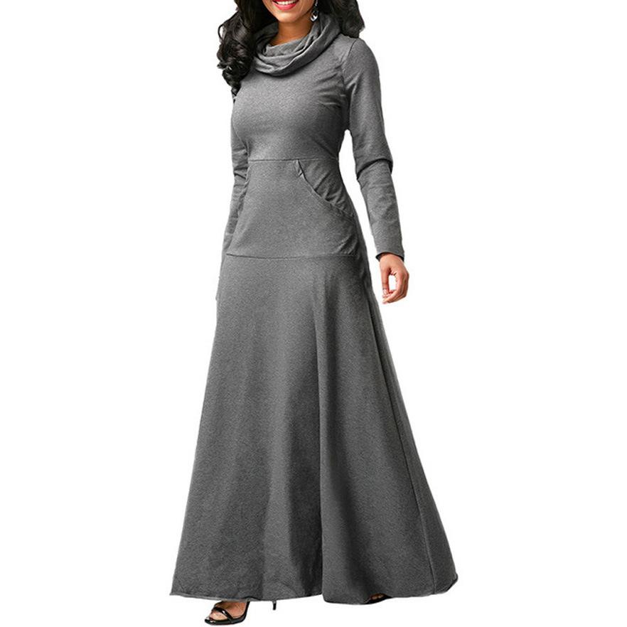 Simple Swing Hoodie Maxi Dress